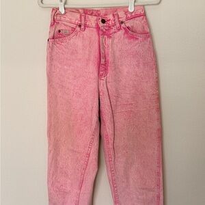 Vintage 90s Lee Pink Faded Country Acid Wash High Rise Mom Jeans Sz 9 Medium USA